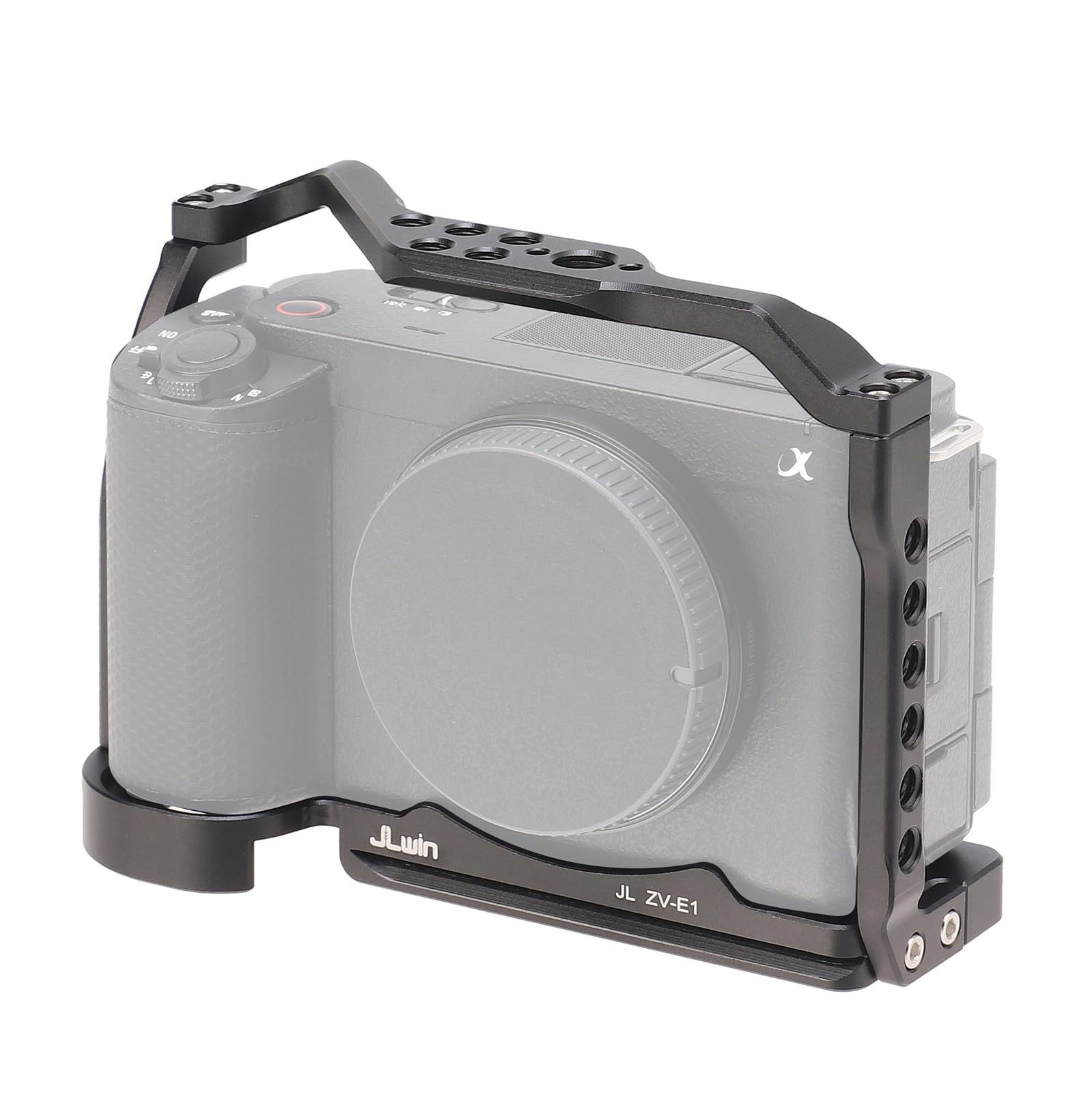 Focusfoto Camera Cage For Sony Zv-E1 Camera, Aluminium Video Vlogging Stabilizer Rig With Nato Rail, 1/4"-20 Screw Mount, 3/8"-16 Locating Pin For Arri Grip, Quick Release Plate For Arca-Swiss Tripod