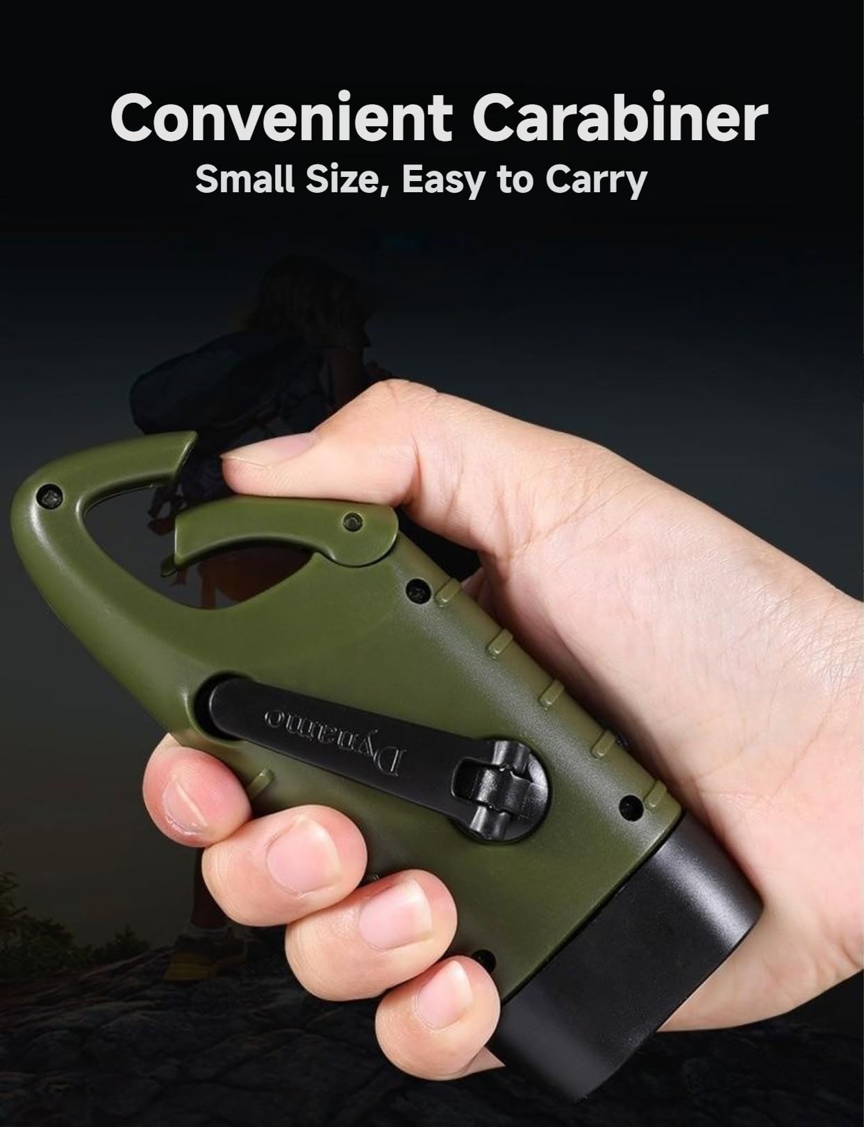 Eknbke Hand Crank Solar Flashlight, Portable Led Survival Flashlight For Camping, Outdoor, Hiking - No Battery Required - Green