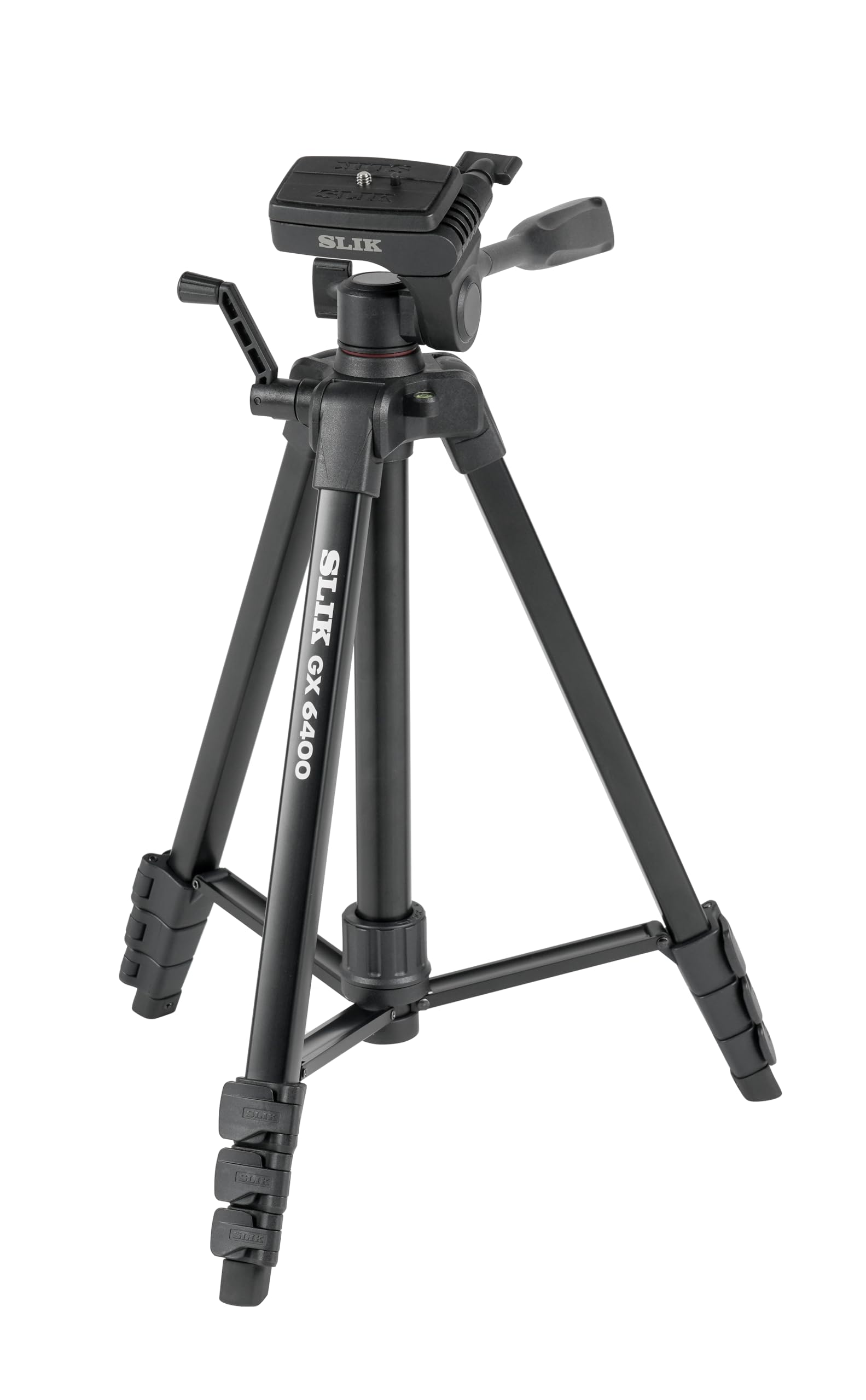 Slik 216835 Gx 6400 4 Stage Lever Lock 0.8 Inch (21 Mm) Pipe Diameter 3-Way Head Quick Shoe Type Tripod