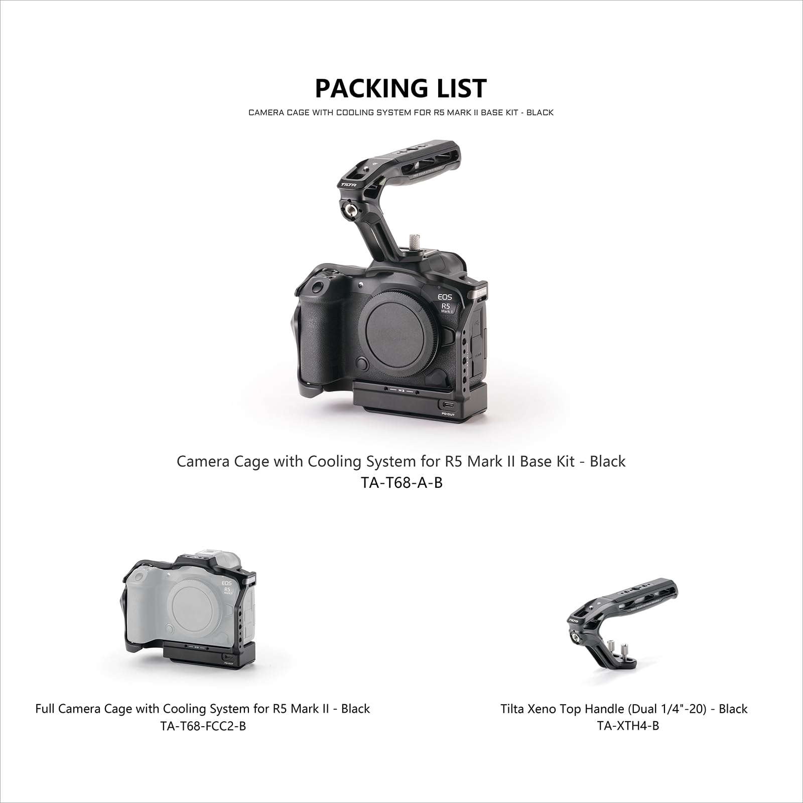 Tilta Camera Cage Base Kit With Cooling System Compatible With Canon R5 Mark Ii - Black