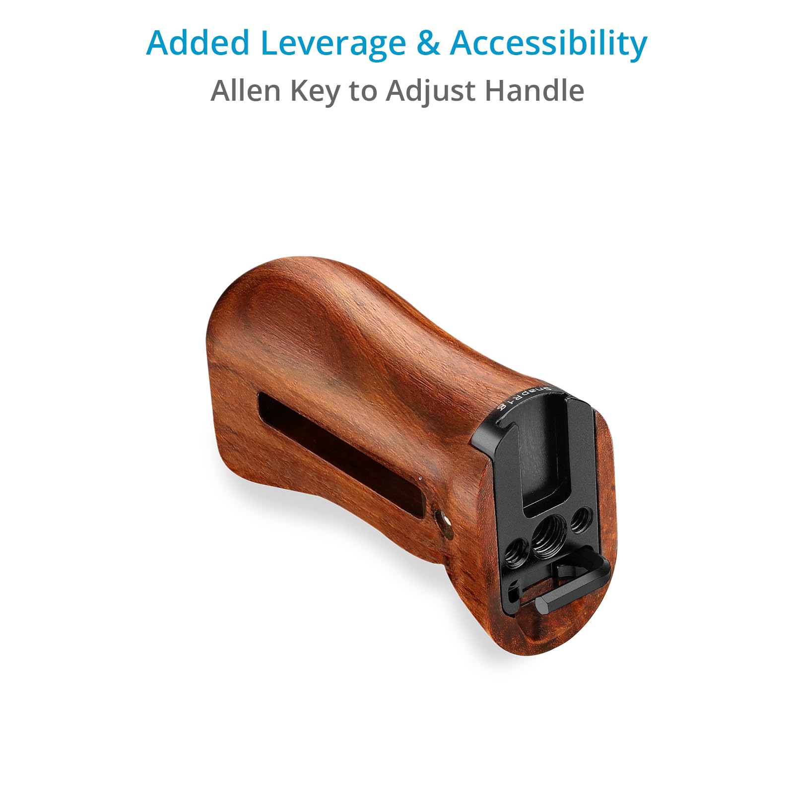 Proaim Snaprig Universal Wood Side Handle (1/4”-20 Mount) For Small To Mid-Size Dslr Camera  Adjustable Design With Comfortable & Secure Grip  For Right/Left Hand Use W Camera Cage & Rigs (Wsh258)