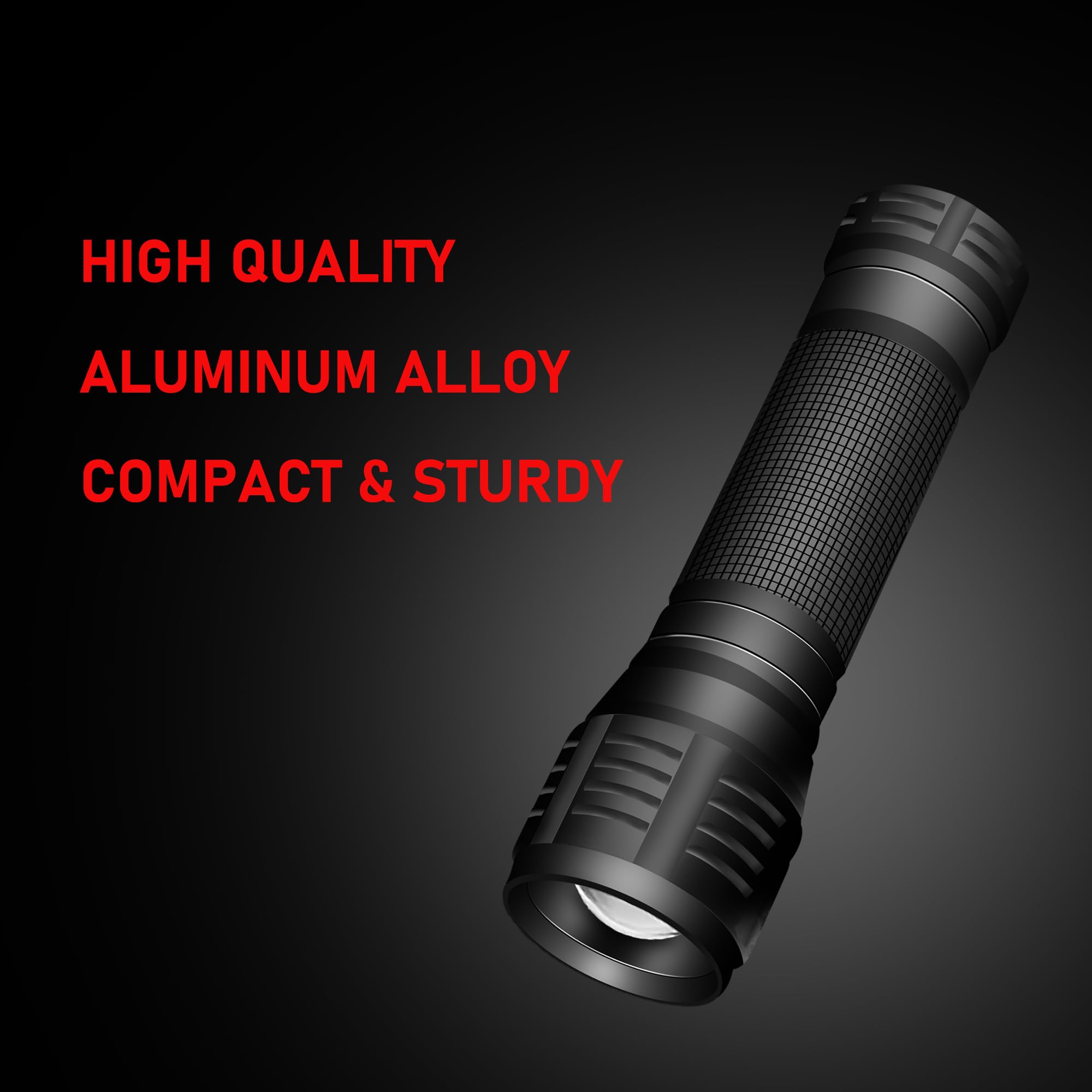 Denarp Led Flashlights - Mini Camping Flashlights With 3000 Lumens,3 Modes, Zoomable,4 Pack