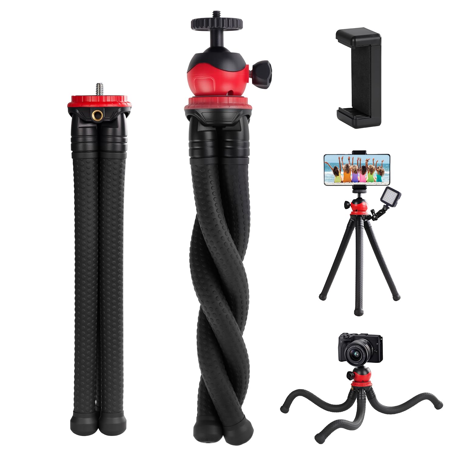 Minicor Flexible Bendable Tripodfor Iphone And Action Cameras,Mini Handheld Portable Tripod Stand For Vlogging Travel And Photography,Black