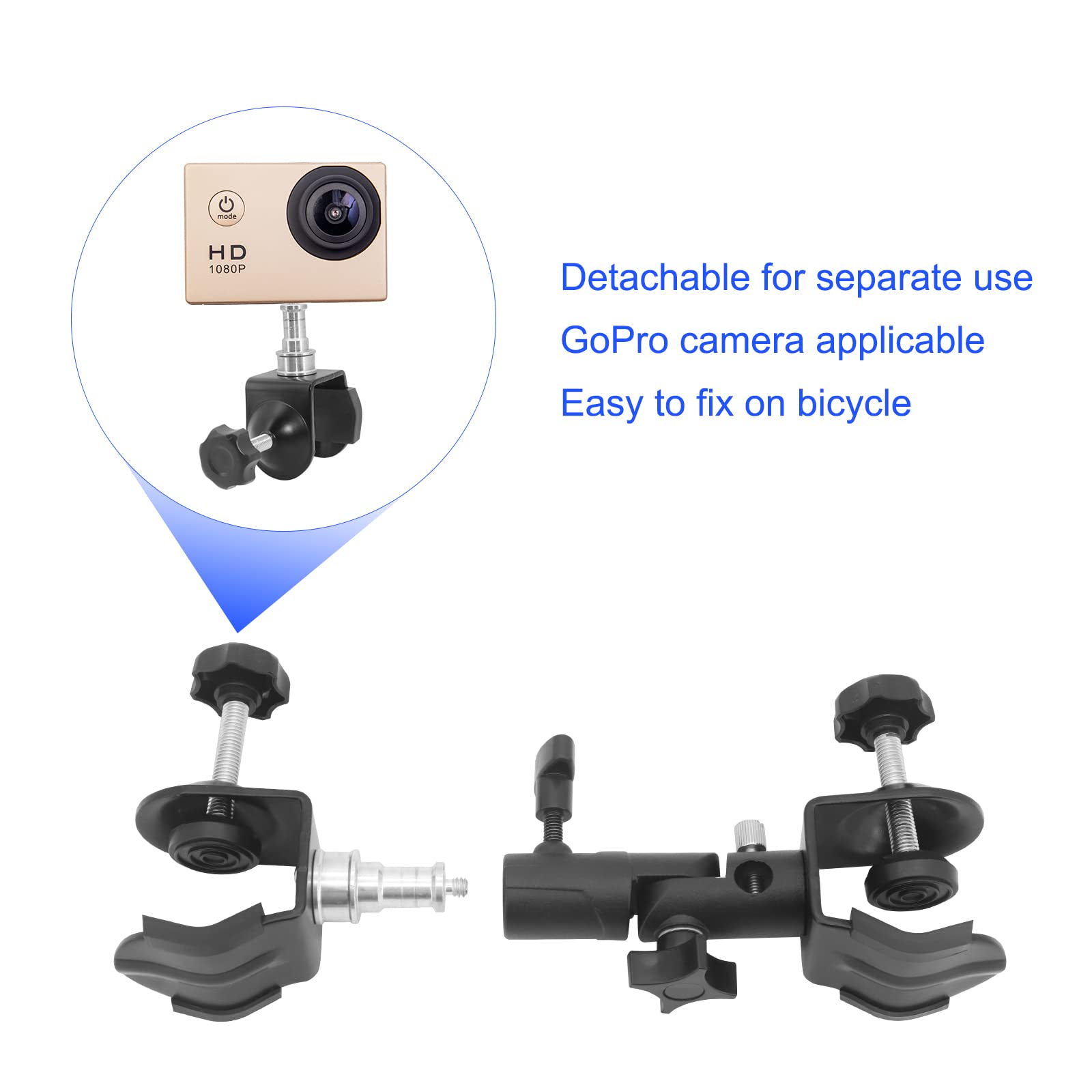 Hooshion Metal Tripod Umbrella Holder - Outdoor Camera Umbrella Holder With Metal Clip Bracket Stand Clamp For Photography