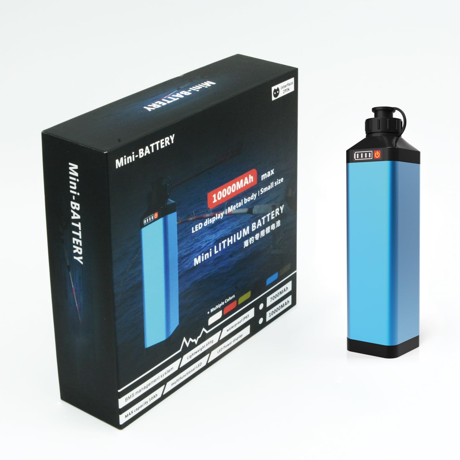 Yl-Hlot Super Mini 14.8V 10000 Mah Electric Reel Battery. Aluminum Alloy Rustproof Case. Compatible With Daiwa & Shimano Electric Fishing Rreels. High Performance And Reliable Power Supply