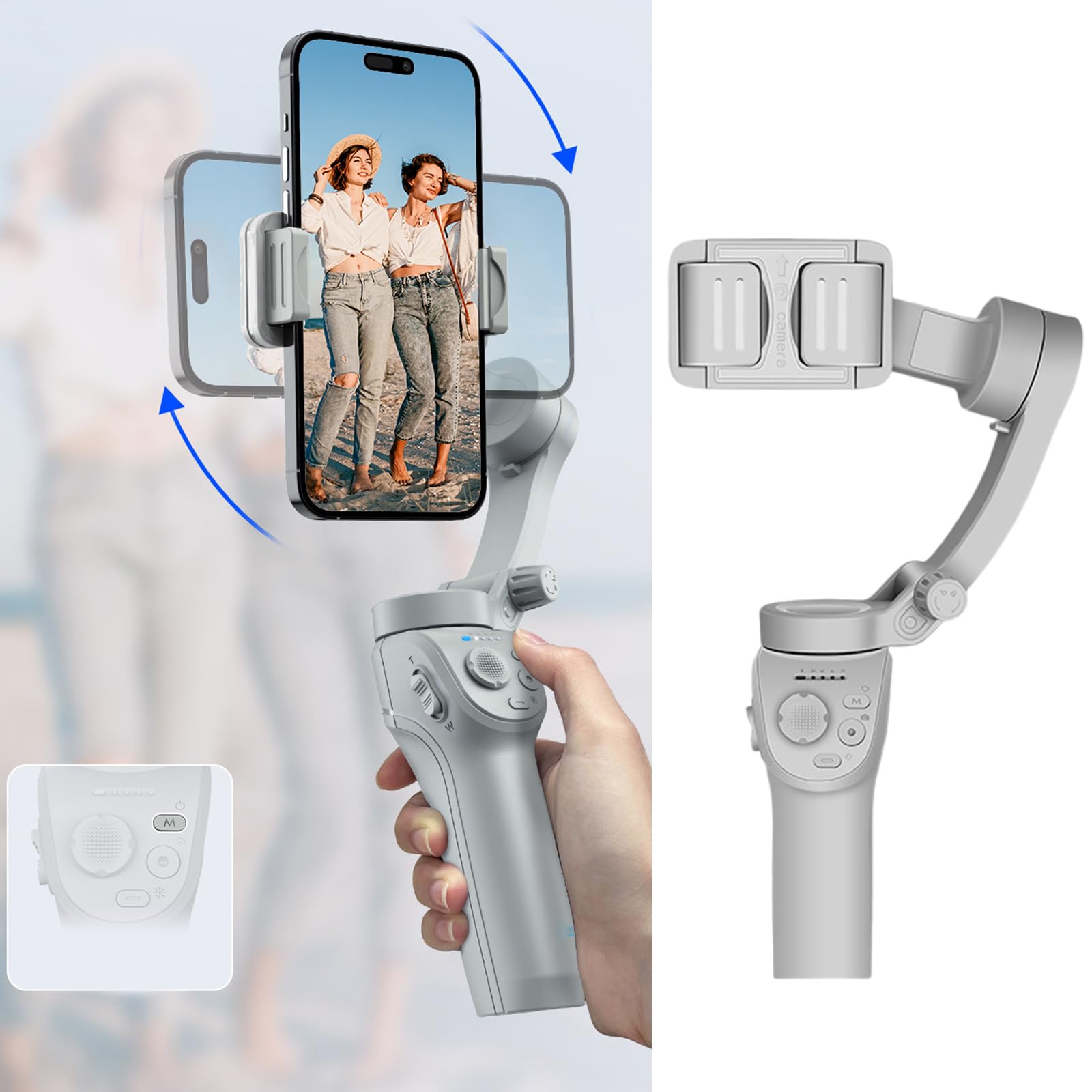 Chenzilin M01 3-Shaft Smartphones Handheld Ptz Stabilizer Anti-Shake Foldable For Smooth Video And Vlog