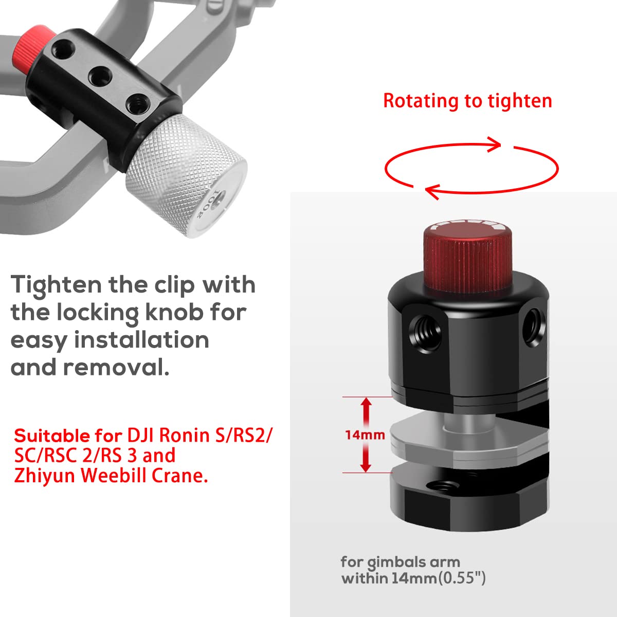 Eaxanpic Universal Gimbal Counterweight Kit,Mounting Clamp And 50G & 100G Counterweights,Gimbal Balance Weight Mount For Dji Ronin S/Rs2/Sc/Rsc 2/Rs 3 And Zhiyun Weebill Crane Gimbal Stabilizers