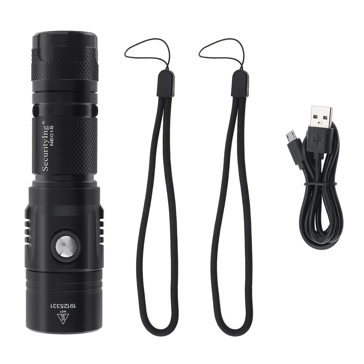 Securitying Usb Rechargeable Flashlight, 1060 Lumens 7 Modes Waterproof Compact Edc Torch With Micro-Usb Cable, Powered By Cr123A Battery(Battery Not Included)