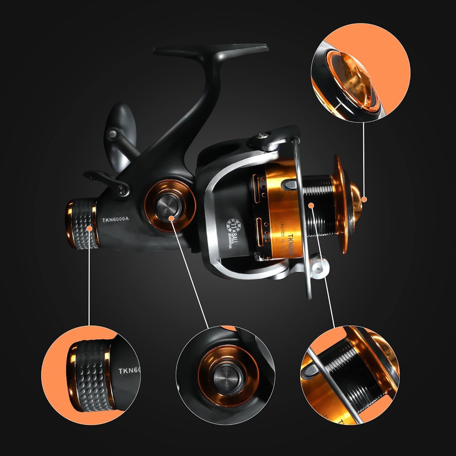 Bntteam Spinning Reel, Front And Rear Brake System Freshwater Spinning Fishing Reels, Graphite Frame, Cnc Aluminum Spool, 5.2:1 Gear Ratio, Left/Right Interchangeable (11Bb, 5000 Series)