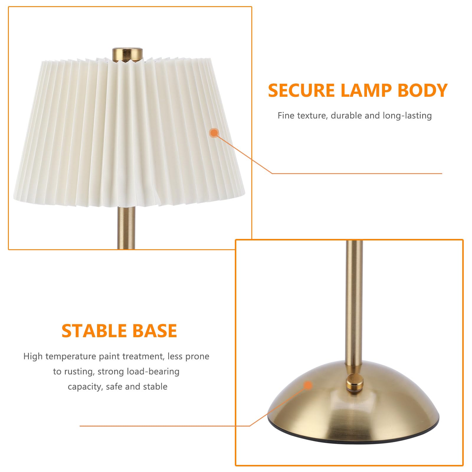 S Sunsbell Cordless Table Lamp, Fabric Shade Desk Lamp, Battery Operated Lights 1000Mah Rechargeable Table Lamp, 3 Colors Dimmable Touch Wireless Lamp For Restaurant Bedroom Bar Night Light