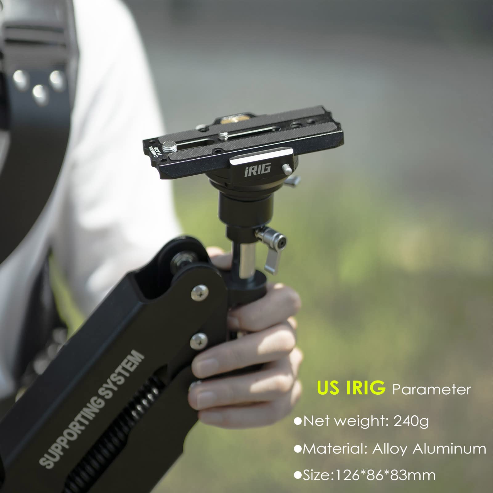 Difesuro Df Digitalfoto Irig Thanos Stabilizing Arm Adapter,Steadycam Gimbal Vest Rotatable Ball Head With Quick Release Plate Compatible With Dji Ronin 4D/Rs2/Rsc2,Crane 3S Etc Connect 12/13/16Mm Tube Vest