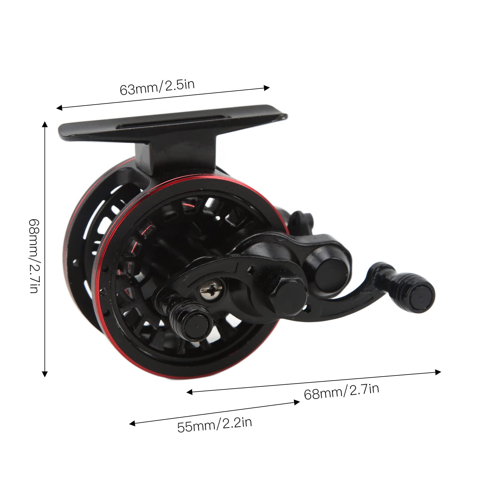Alomejor Fishing Reel, Metal Fly Wheel Speed Ratio 3.0:1 Right Left Hand Front Ice Fishing Line Reel