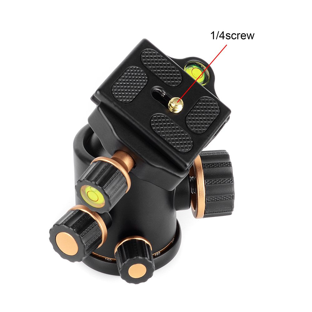 Pergear Th3 Pro Dslr Camera Tripod Ball Head, 8Kg/17.6Lbs Loading Capacity, 360 Degree Swivel, Metal Build Quality, Fine Tuning Damping, U-Shaped Groove Design For Easy Switching Into Vertical Mode