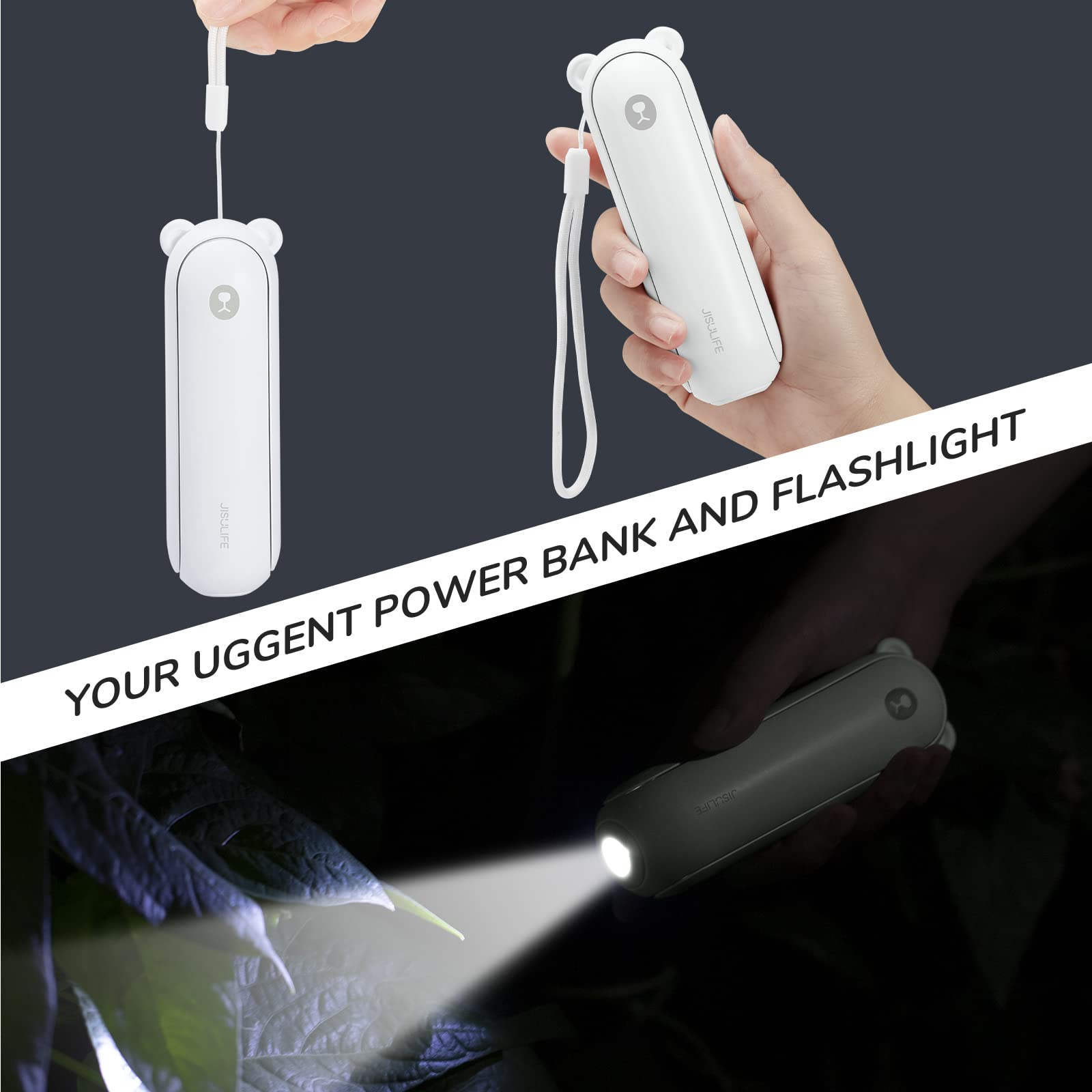 Jisulife Handheld Fan With 4500 Mah Powerbank Max 37 Hours Runtime, Pocket Portable Battery Operated