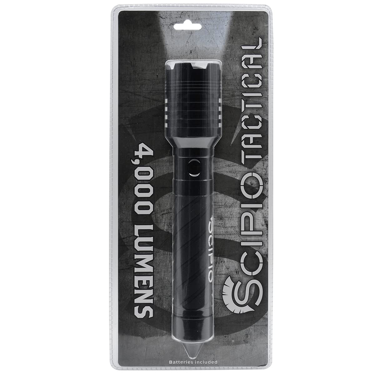 Scipio Tactical Rechargeable Led Flashlight - 4000 Lumens With Glass Breaker And Bright Light