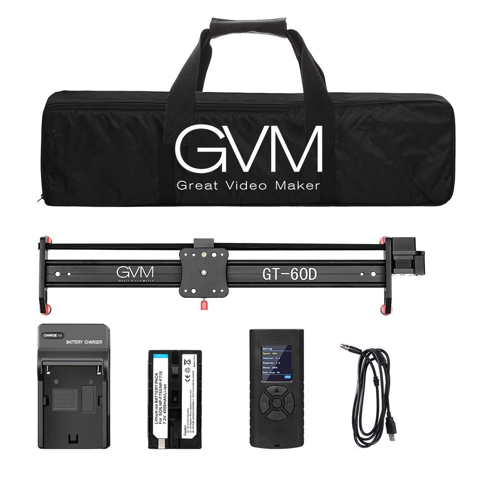 Gvm Camera Slider, 27” Aluminum Alloy Motorized Slider With Time-Lapse, Video Shooting And Round Trip Shooting, Track Dolly Rail For Most Dslr Cameras For Interview Photography