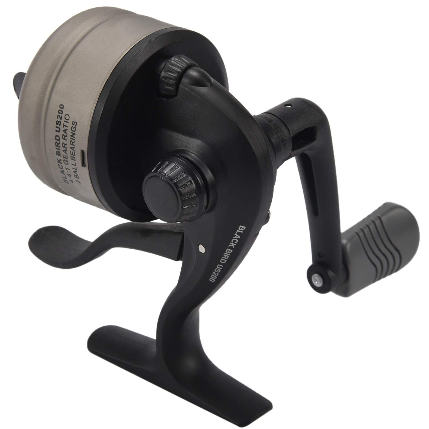 Doumneou Black & Silver Spincast Fishing Reel, 2Bb 4.4:1 Gear Ratio, Ambidextrous, Baitcasting Technique, Ocean & River Fishing