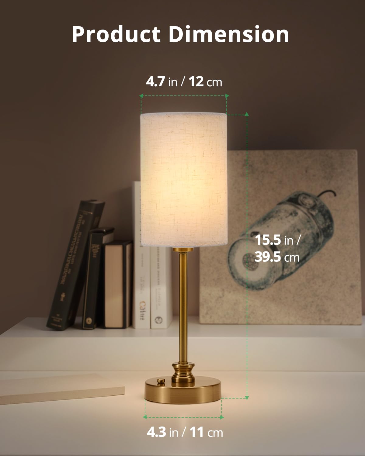Bojim Cordless Table Lamps 2-Pack, Rechargeable Battery Lamp With 3-Level Dimmable Fabric Touch Bedside Lamps For Bedroom, Living Room, Kitchen, Bathroom