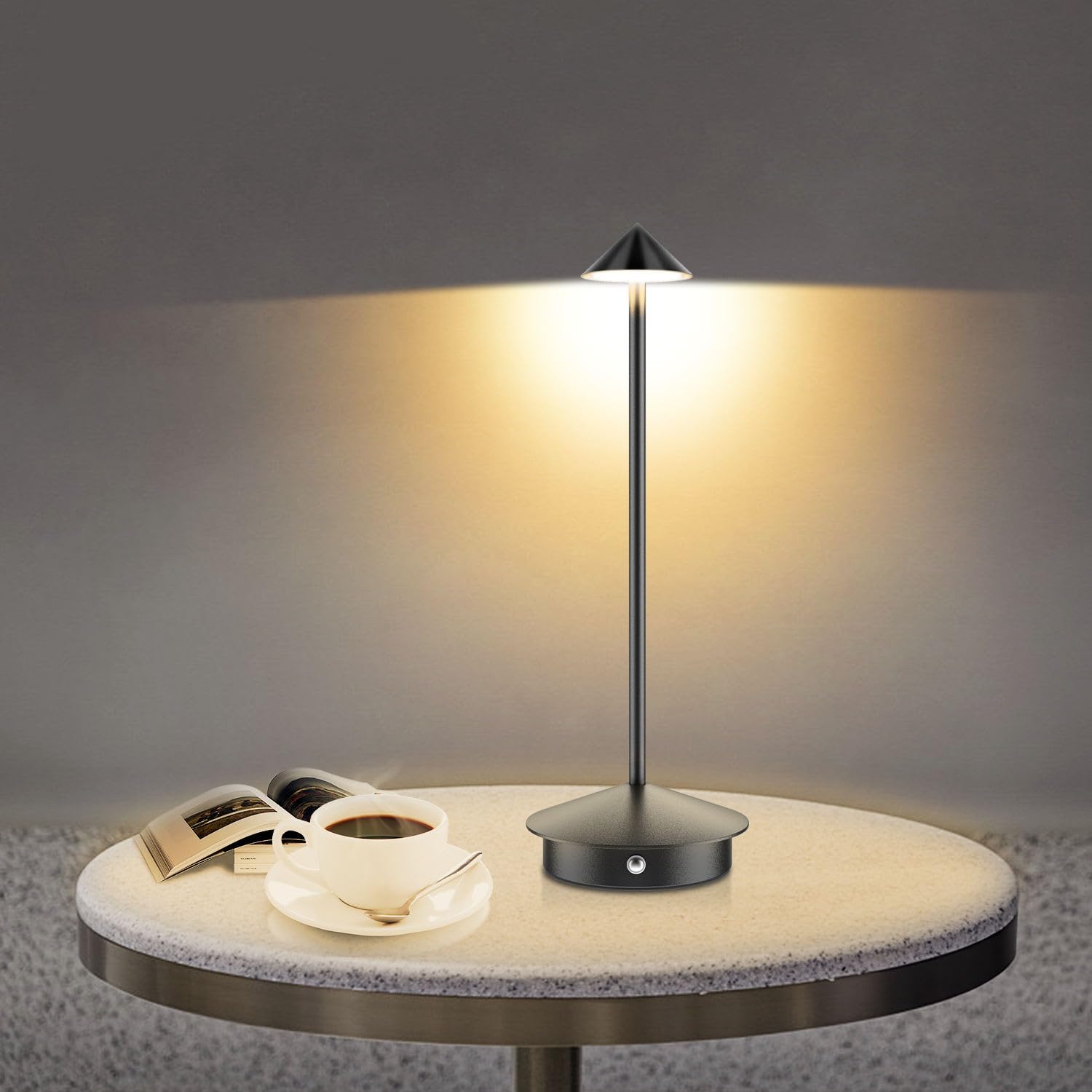 Scopow 2 Pack Rechargeable Cordless Table Lamp Small Portable (6000Mah) Outdoor And Indoor Use 3-Color Gradient Dimmable Perfect For Living Rooms, Bedrooms Dormitories Restauran