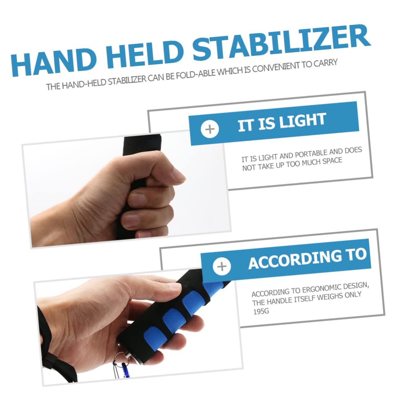 Diyeah Camera Gimbal Stabilizer Comfort Grip Led Video Light Handle For Long-Time Use
