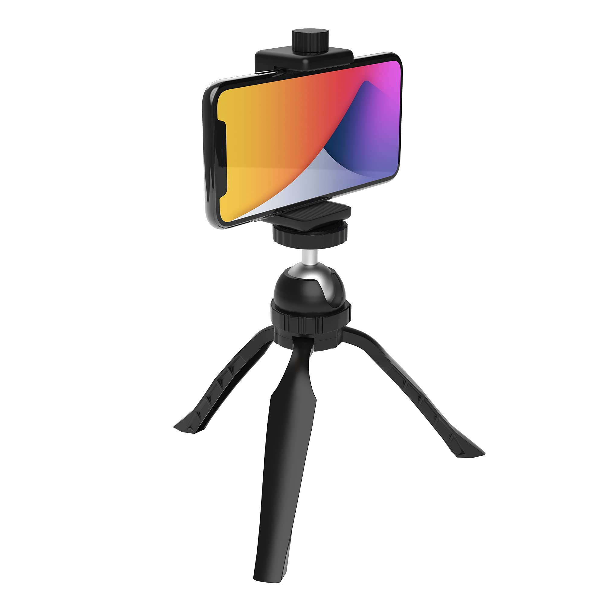 Cta Digital Phone & Camera Tripod – Cta Tabletop Smartphone & Webcam Video Tripod Mount With Omni-Tilting Ball Joint And Spring-Controlled Bracket For Phones Up To 3.25-Inches Wide (Add-Desktri)