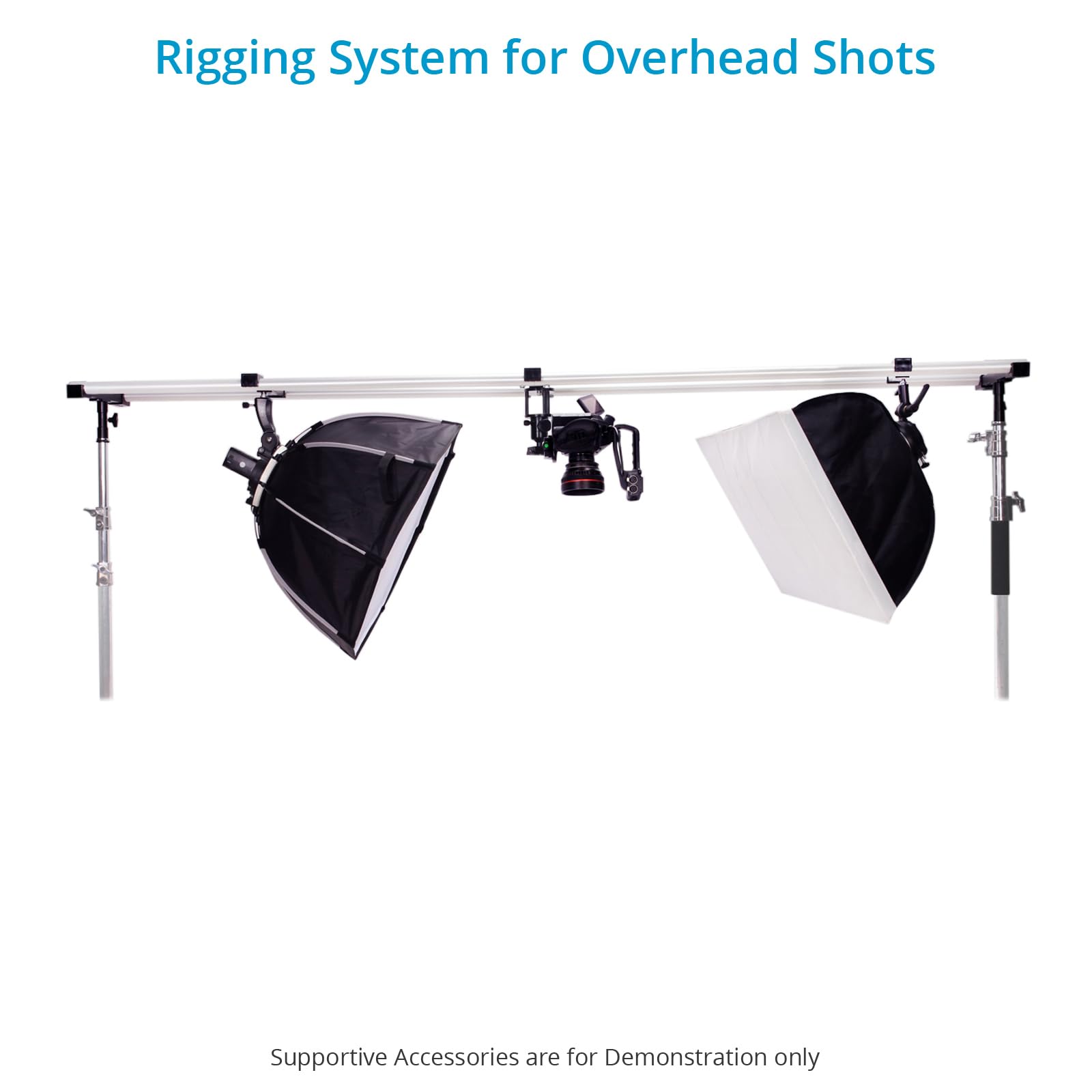 Proaim Overhead 12Ft Modular Studio Rig For Camera/Gimbal/Light Setups. Payload Up To 11Kg / 24Lb. For Photography, Videography. (P-Ohlr-01)