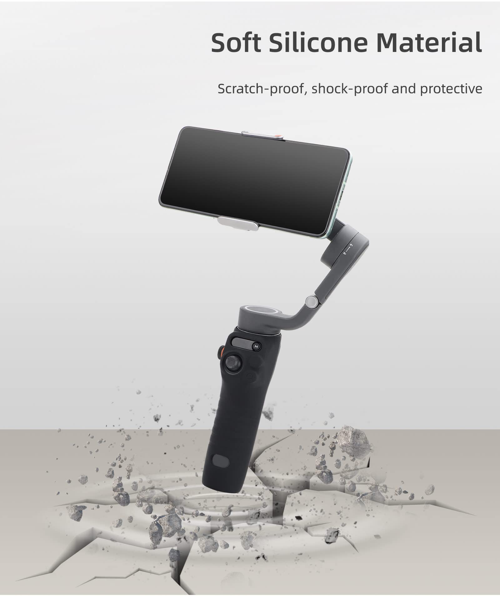 Natefemin Anti Slip Handle Silicone Case Cover For Dji Osmo Mobile 6 Handheld Stabilizer Accessory