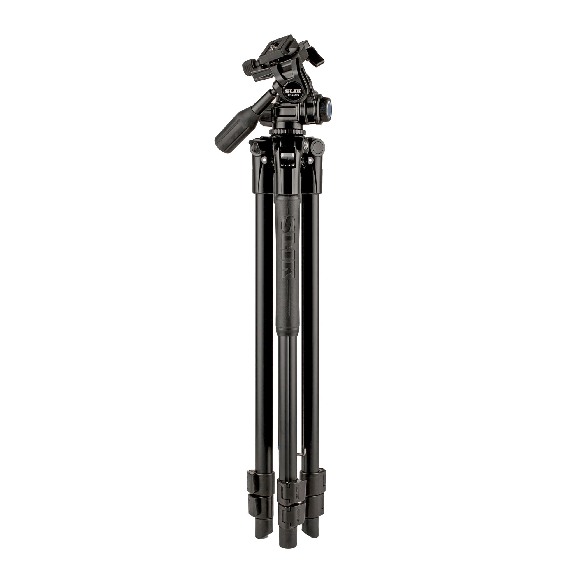 Slik Pro Al-523-3Wfc Aluminum Tripod Kit With Sh-747Fc 3-Way Pan Head W/Friction Control, Black