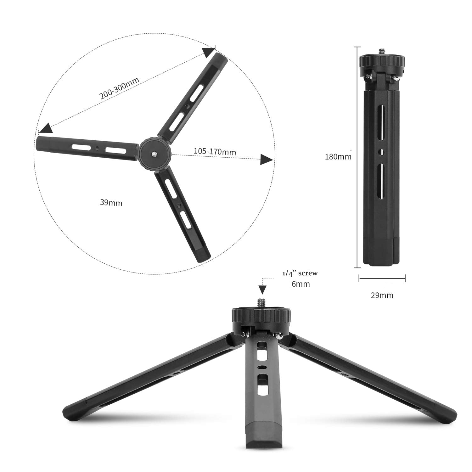 Eaxanpic Aluminum Mini Tripod,Desktop Tabletop Stand Tripod For Zhiyun Smooth Q/4, Crane Plus/2, Osmo Mobile, Ronin-S, Vimble 2,Gimbal Handle Grip Stabilizer