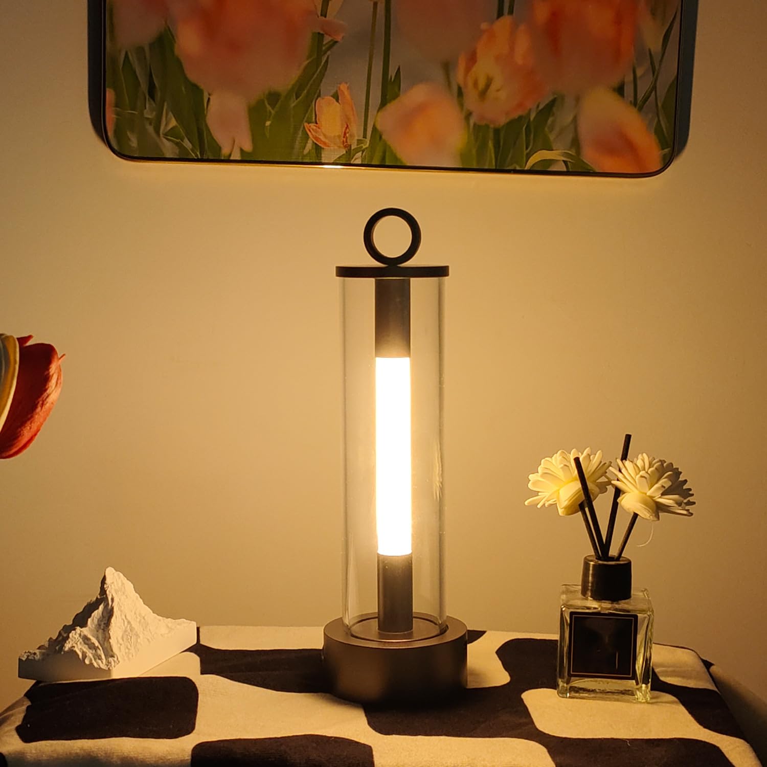 Leroxo Portable Metal Led Table Lamp,3 Color Touch Sensor Control Rechargeable Desk Lamp,3-Levels Brightness Bedside Lamp,Night Light For Kids Nursery (Silver Gray)