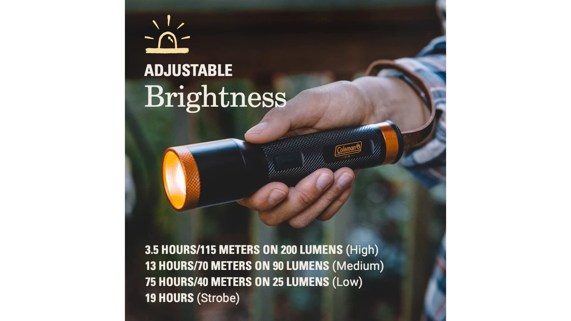 Stearns Coleman 1900 Collection 200/700 Lumens Premium Led Flashlight, Impact-Resistant & Water-Resistant Lightweight Flashlight For Camping, Power Outage, & Emergencies, Batteries Included