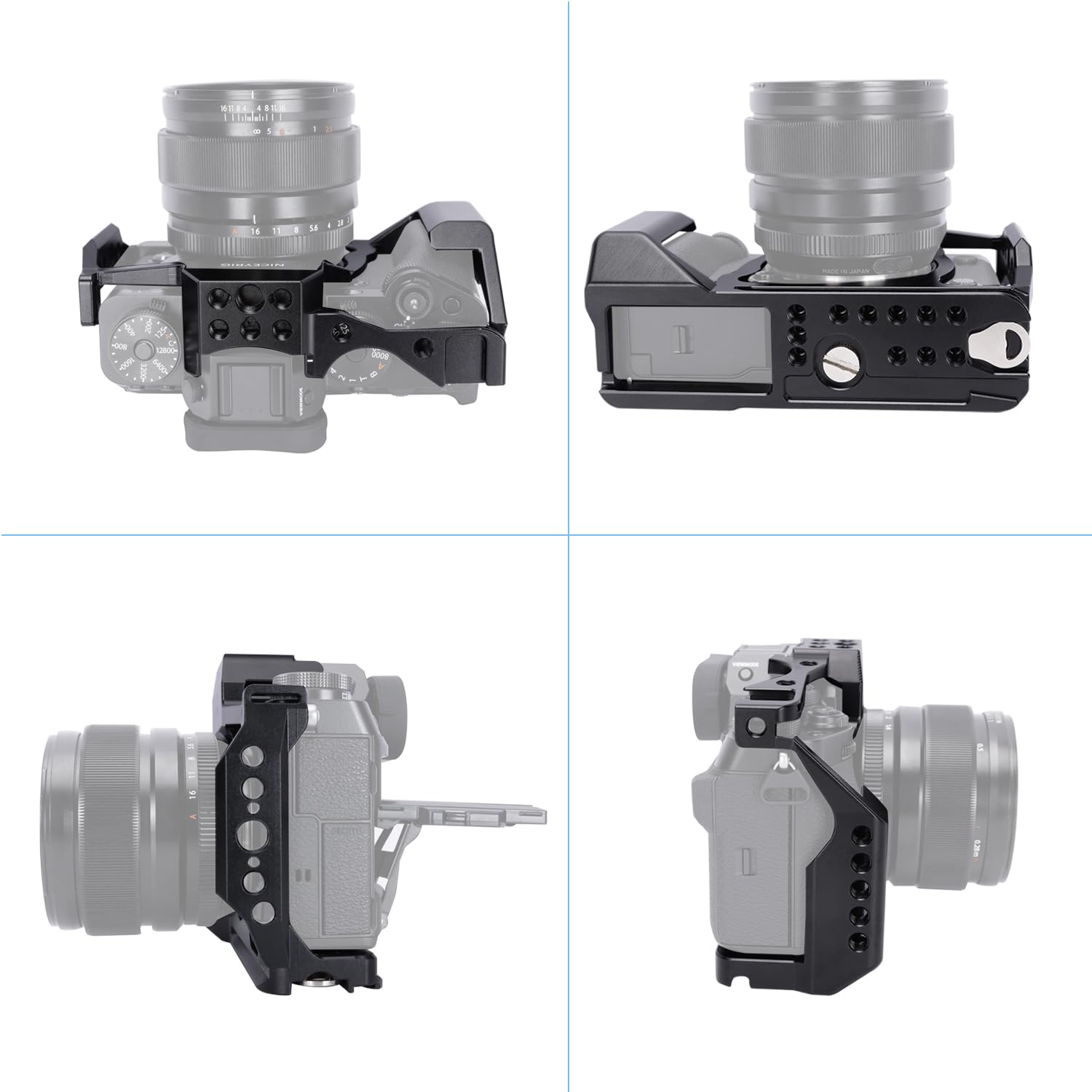 Niceyrig Full Cage For Fujifilm Xt-5 Mirrorless Camera With Grip, Quick Release Plate For Arca-Swiss, Multiple Mounting Points - 557