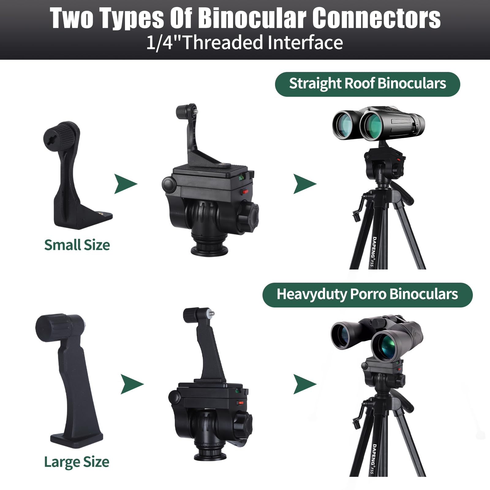 Dapeng 70" Binocular Tripod With Adapter,Shooting Tripod Hunting Rest V Yoke Stand,Compatible With Spotting Scope/Monocular/Astronomical Telescope/Dslr Camera/Phone/Projector