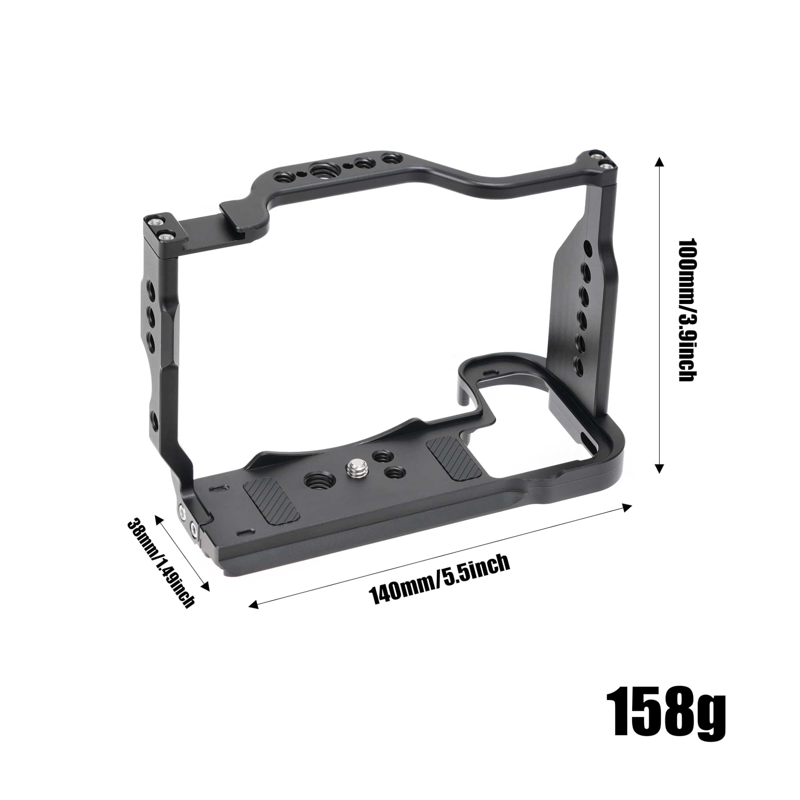 Hersmay Aluminum Z50 Ii Camera Cage Video Stabilizer For Nikon Z50 Ii Mirrorless Vlogging Camera Kit With Cold Shoe,Handle Locating Holes,Multiple 1/4" 3/8" Screw Holes