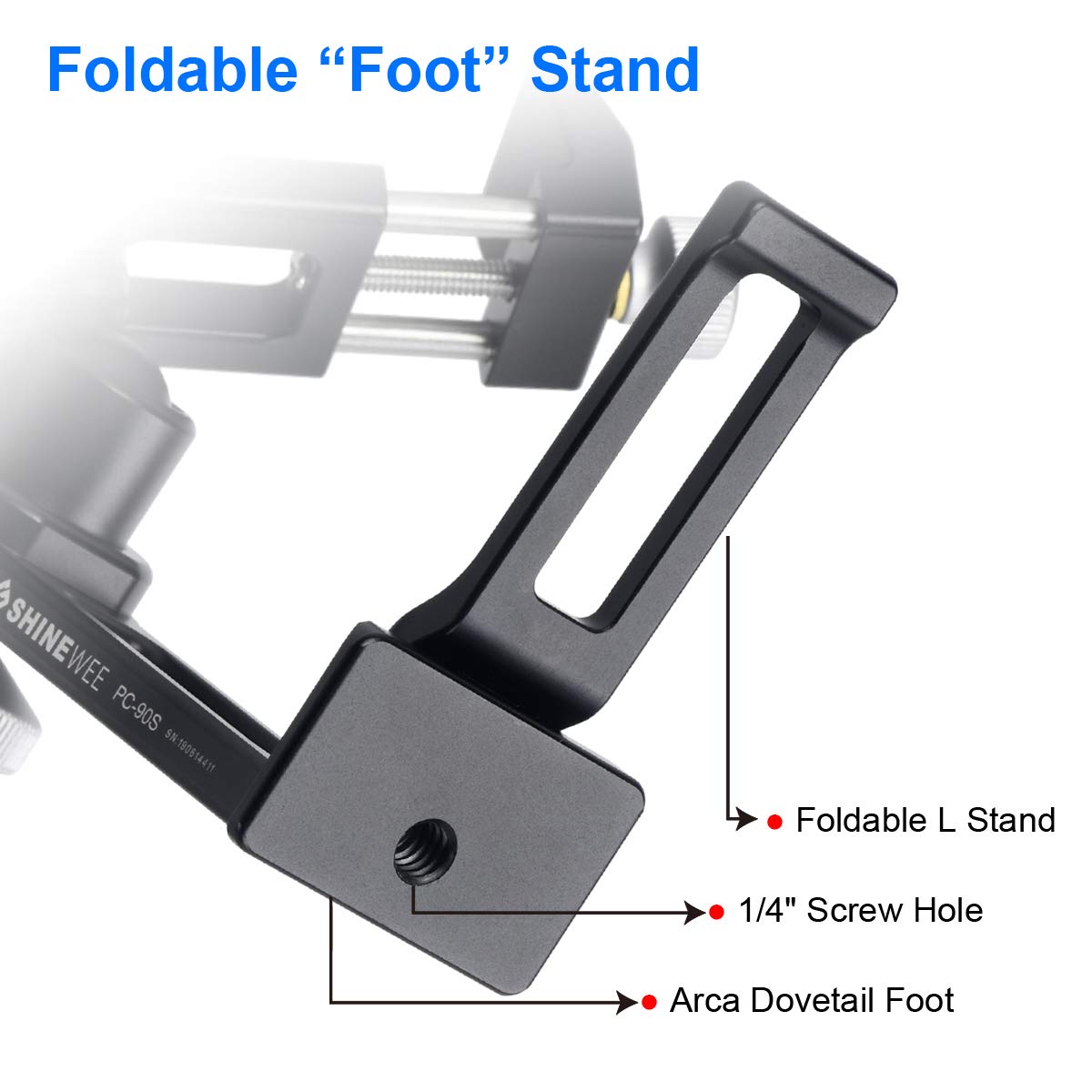 Shiee Metal Phone Tripod Mount Adapter, Arca Dovetail And 1/4" Screw Mount,Adjustable Vertical And Horizontal Dock For Samsung Galaxy, Iphone, And Other Smartphones Holder