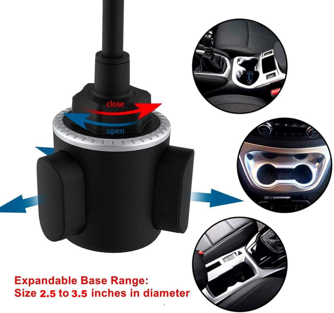 Dhystar Golf Cart Cup Phone Mount Holder,Universal Cup Holder Cell Phone Mount For Golf Cart Accessories,Car,Truck,Adjustable Fits Most Smartphones,360 Rotation