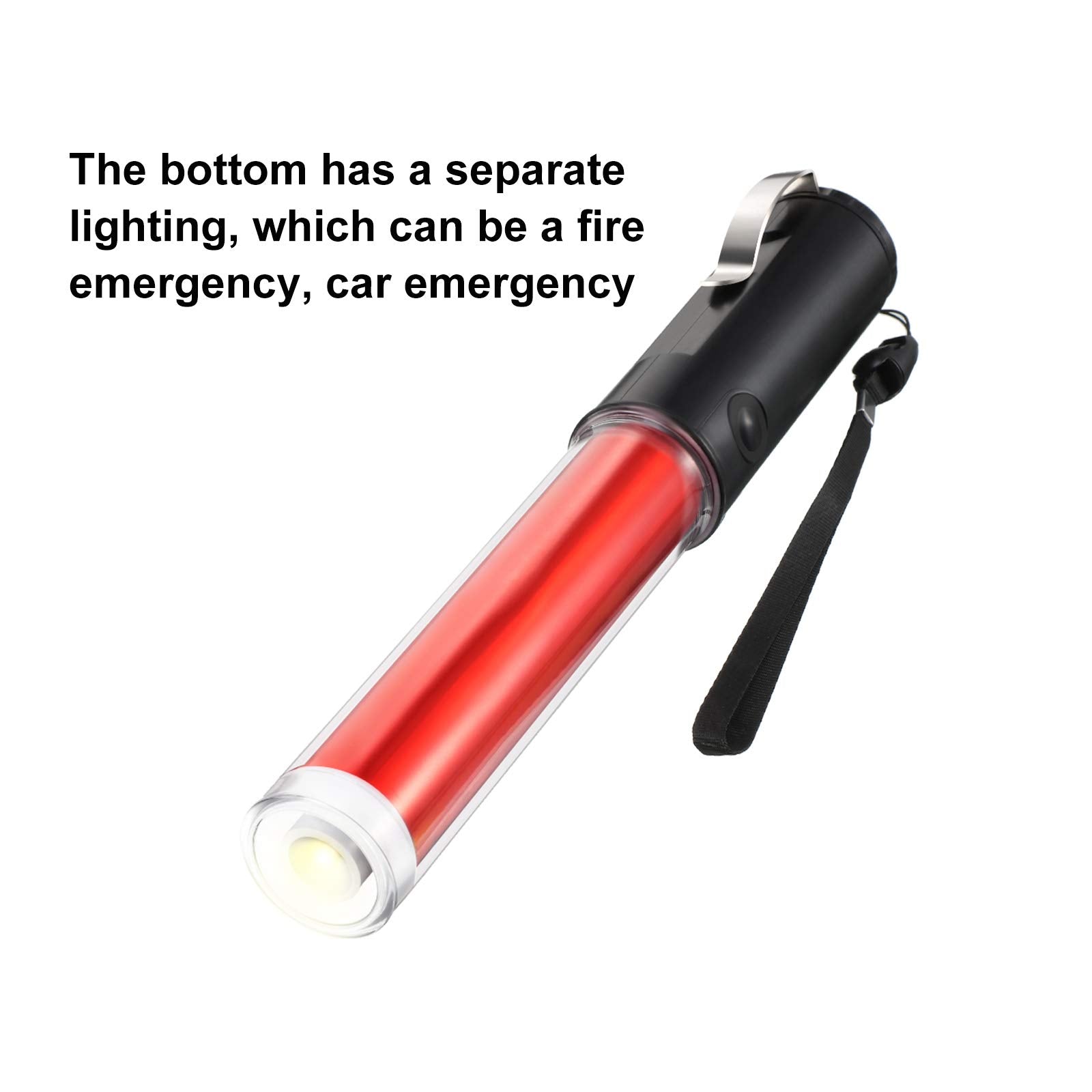 Weewooday 2 Pieces Led Signal Wand Traffic Flashlight, 11 Inch, Battery Powered, Durable, Waterproof, Wide Application