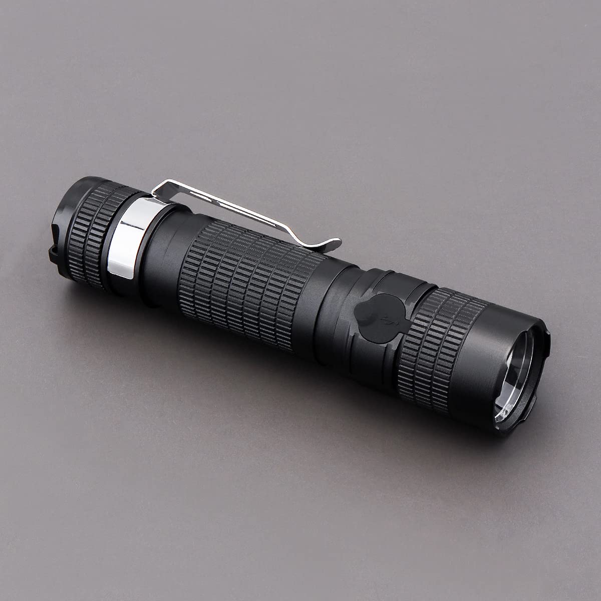 Securitying Ef05 Usb-C Rechargeable Magnetic Edc Flashlight, 887 Lumens 5 Modes Zoomable Ipx-6 Water-Resistant Mini Led Torch With Clip, Usb Cord, Lanyard, Power Indicator (Battery Not Included)