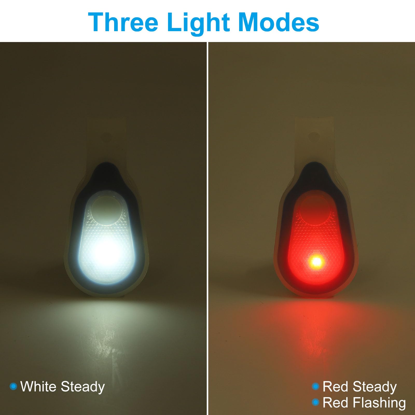 Patikil Led Flashlight, Silicone Night Shift Hands  Clip-On Flashlights Night Safety Running Light For Running, Walking, Sports, Outdoor Emergency, Red Blue