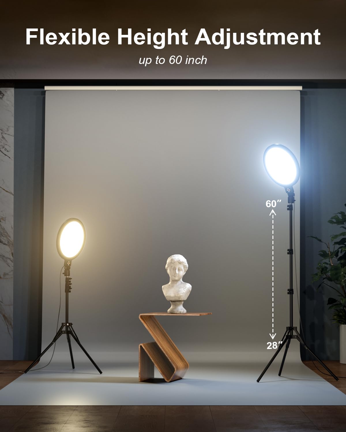 Mmcrz 2Pack Large Ring Light With 60'' Tripod Stand, 6500K Professional Full-Screen Big Ring Light For Selfie, Studio Video Photography, Tiktok, Youtube, Live Stream, Video Recording