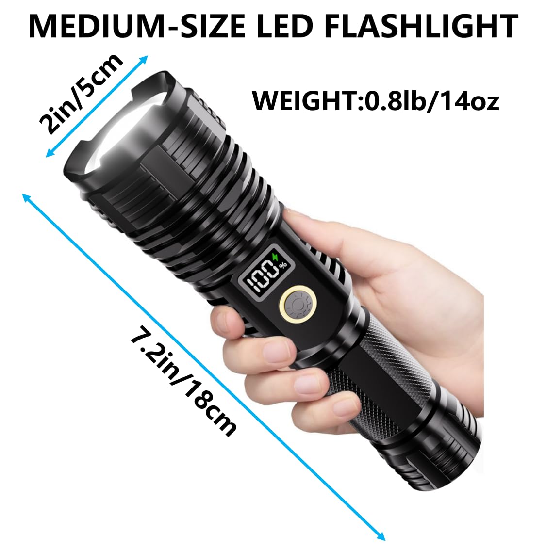 Childbot Flashlights High Lumens Rechargeable, 1000000Lm Led Super Bright Flash Light, Zoomable Linternas With Lcd Digital Display, 5 Mode, Waterproof, Powerful Tactical Flashlight For Emergencies Camping