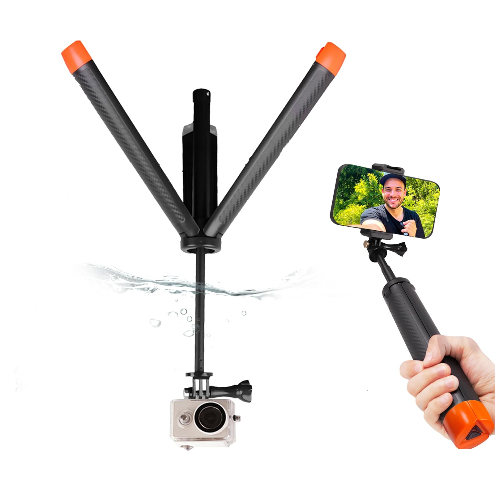 Licaevey Extendable Mini Camera Tripod, 4 In 1 Selfie Stick Tripod Water Floating Selfie Stick Or Grip With 1/4 Inch Screw For Action 5 Pro 4 3 For X4 X3 Ace Pro 2
