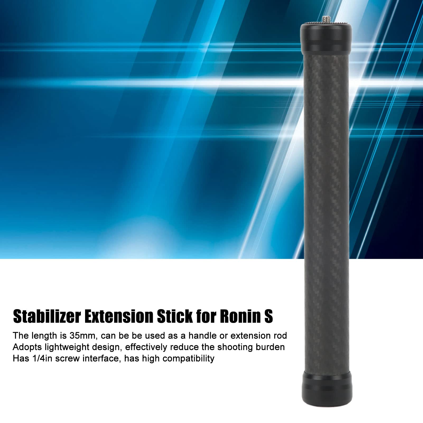 Acouto Camera Stabilizer Extension Pole For S 25Cm Camera Stabilizer Extension Pole Aluminum Alloy Carbon Fiber 33Mm Diameter 1/4In Stick