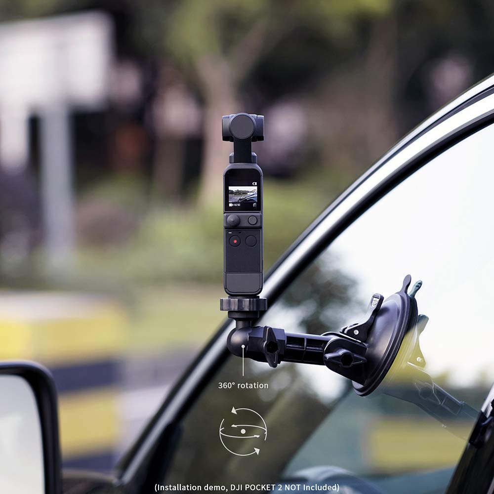Maxcam Suction Cup Compatible For Dji Pocket 2, Car Windshield Window Vehicle Boat Camera Holder For Dji Pocket 2 Suction Cup Mount Windshield Mount