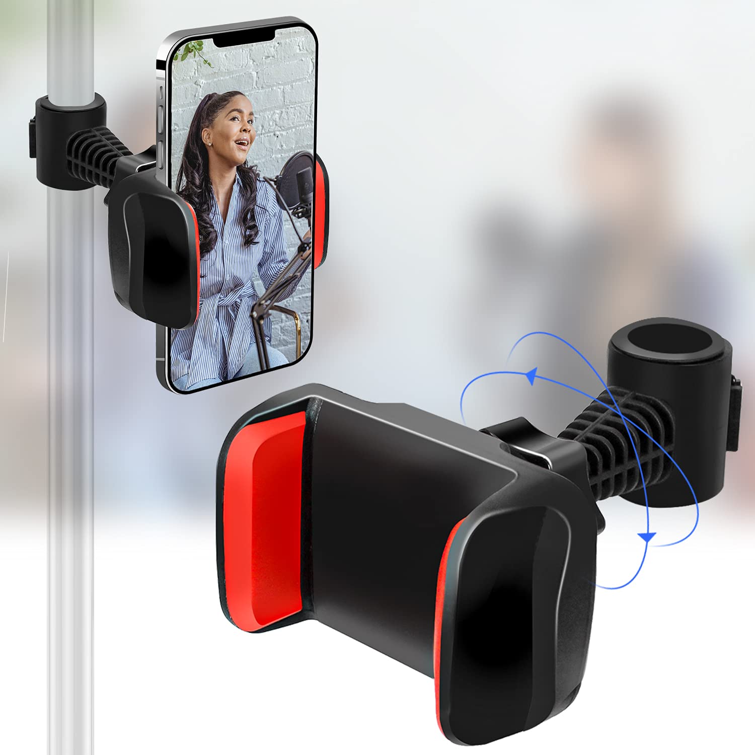 Ls Limo Studio Limostudio Limostudio [1-Pack] 360° Rotatable Phone Holder Ring Light Attachment, Stand, Compatible With Smartphones, For Tripods, Makeup, Video Conferencing, Gaming Live Stream, Photography, Agg3226