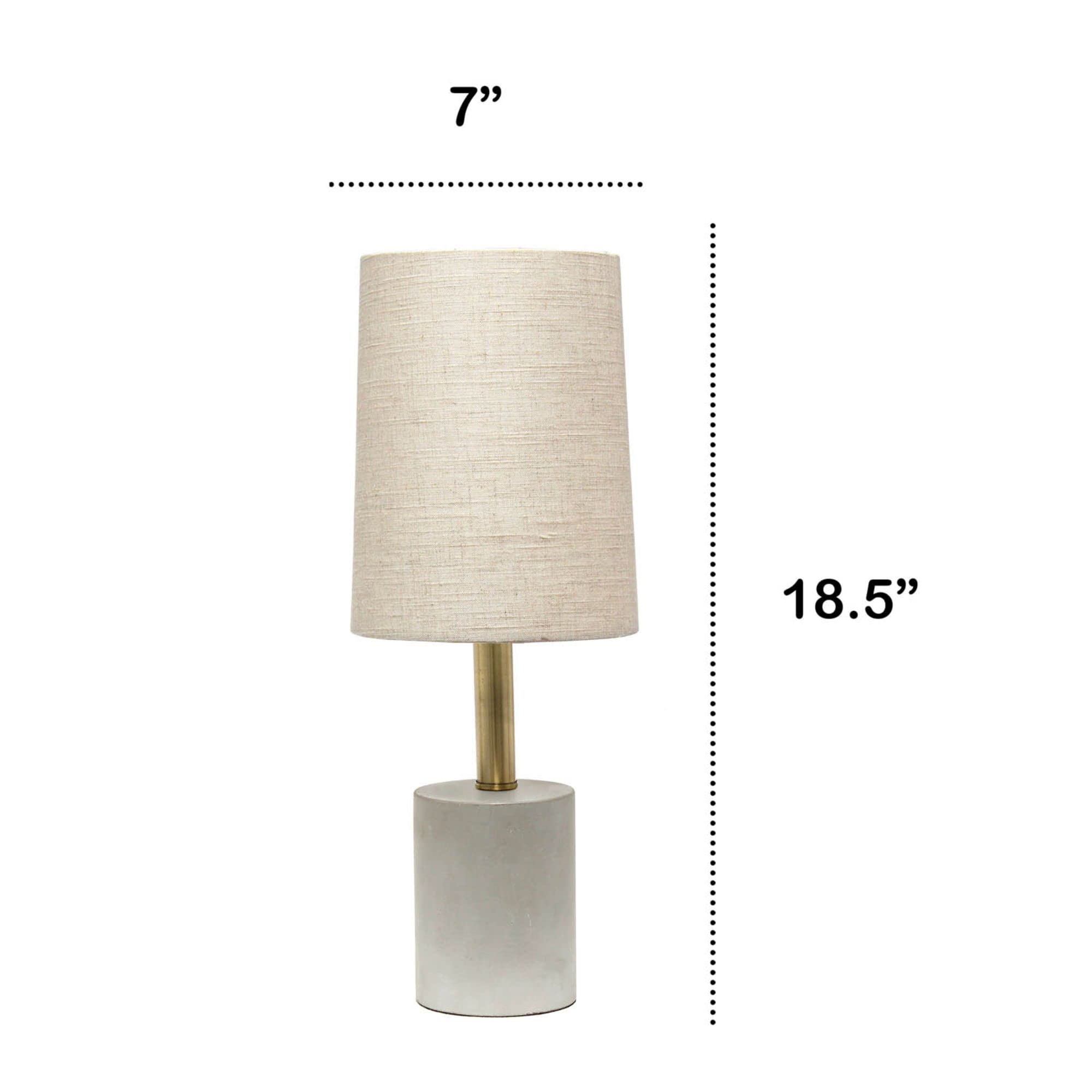 Lalia Home Concrete Table Lamp In Antique Brass With Khaki Shade