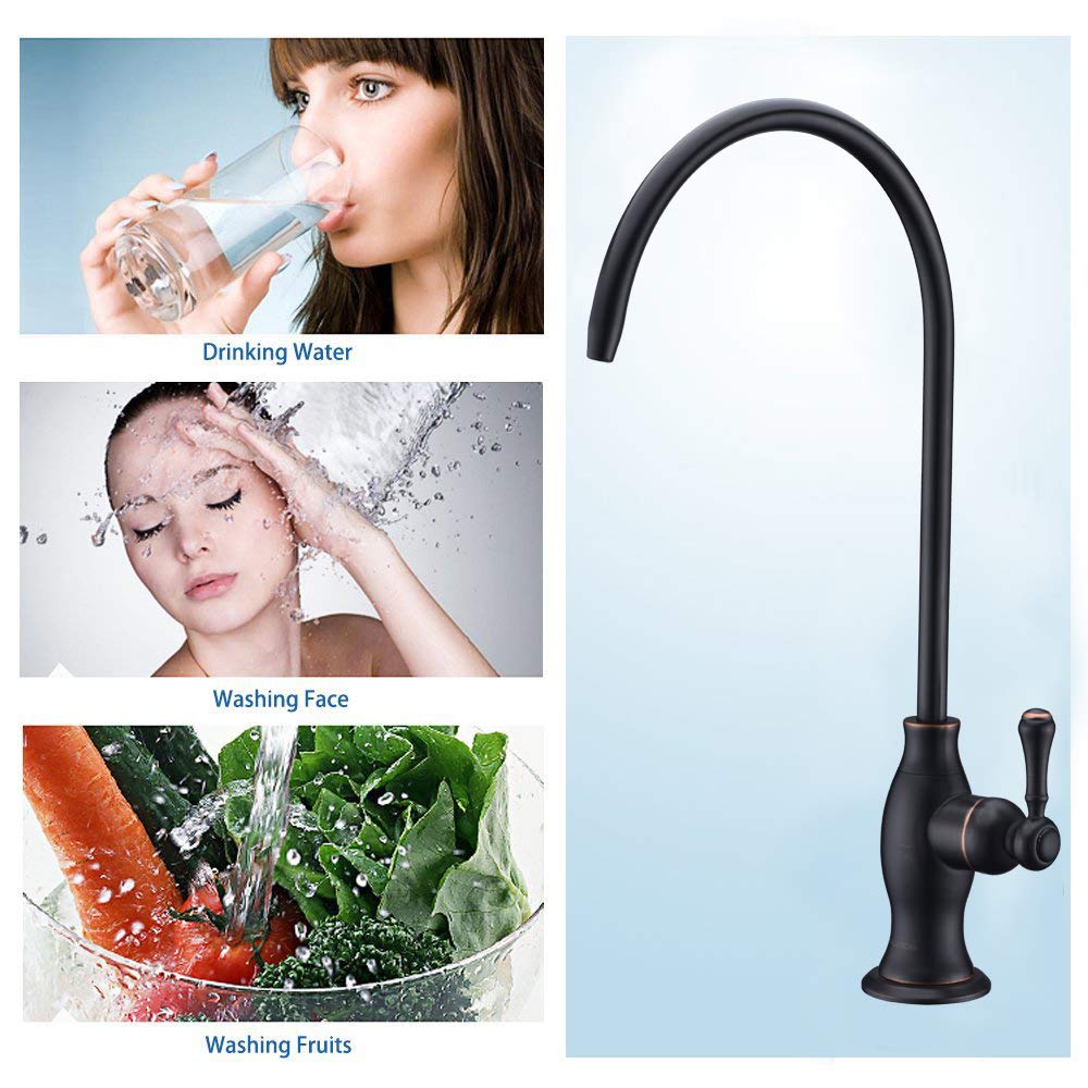 Delle Rosa Drinking Water Purifier Faucet, Water Faucet, Commercial Water Filtration Faucet For Under Sink Water Filter System Oil Rubbed Bronze Kitchen Bar Sink Drinking Water Faucet