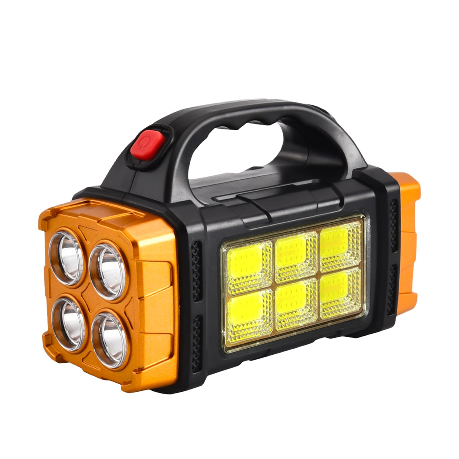 Msetgrd Solar Led Flashlight, High Lumen Handheld Rechargeable Outdoor Spotlight, 4 Light Mode Searchlight For Camping Emergencies Hunting
