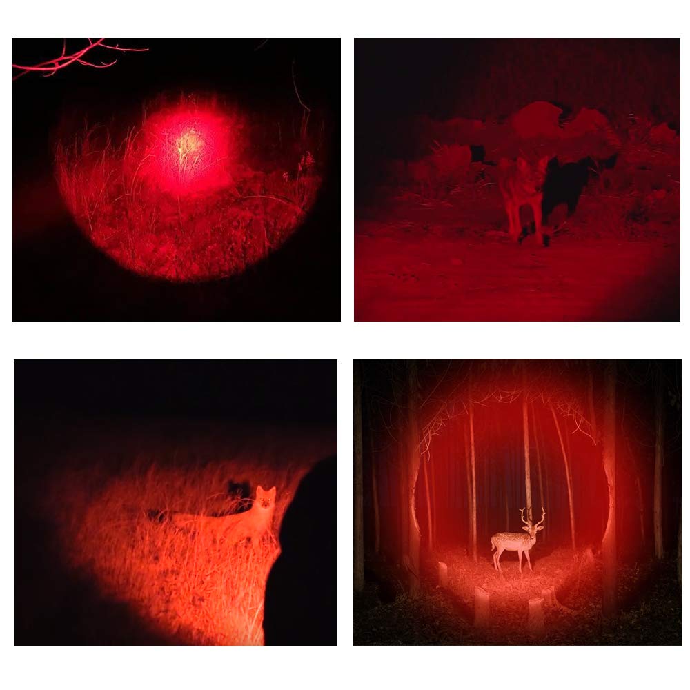 Gaigaimall 4 Pack Red Light Flashlight 3 Modes Zoomable Red Hunting Light With Clip For Astronomy, Aviation, Night Observation