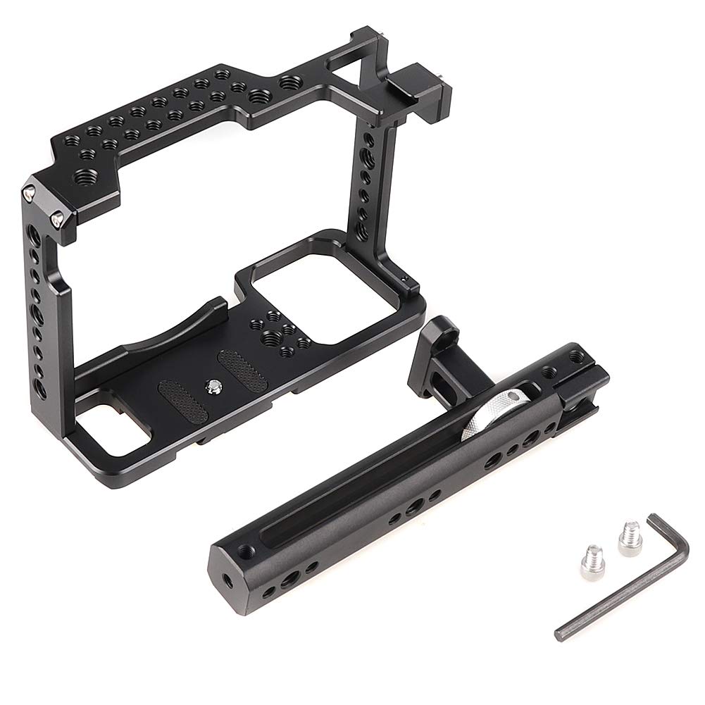 Foto4Easy Camera Cage Stabilizer,Aluminum Alloy Camera Video Cage With Cold Shoe And Top Handle Grip For Dslr Cameras Panasonic S1 S1H S1R